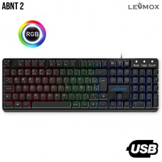 Teclado Gamer USB RGB LEY-2087 Lehmox - Preto